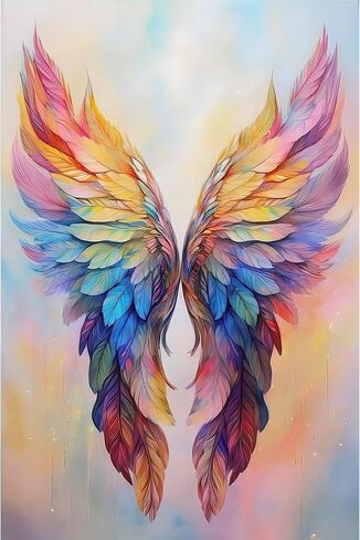 Hkliopu Pink Wings مجموعات فن الماس للبالغين ، ومجموعات الطلاء DIY الماس للمبتدئين ، 5D الحفر الكاملة الحفر الحجرية الأحجار الكريمة لديكور الجدار المنزلي 12 "x16" in Kuwait