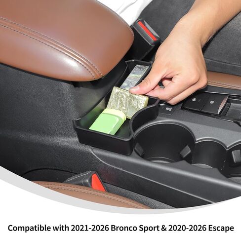 صندوق تخزين وحدة التحكم المركزية الصغيرة من Linskip لسيارة Ford Bronco Sport 2021-2025، مساحة تخزين مريحة للإمساك والتنقل، علبة تروس لوحدة التحكم المركزية Bronco Sport in Saudi Arabia