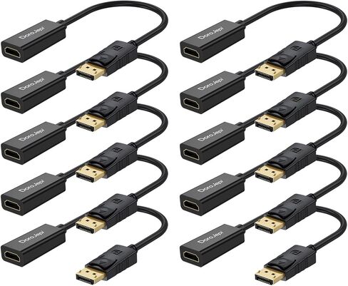 4K Display Port to HDMI Adapter 5-Pack, Uni-Directional DisplayPort (DP) to HDMI Adapter Male to Female Converter Compatible with Laptop/Computer/AMD/NVIDIA, Monitor/HDTV/Projector in Saudi Arabia