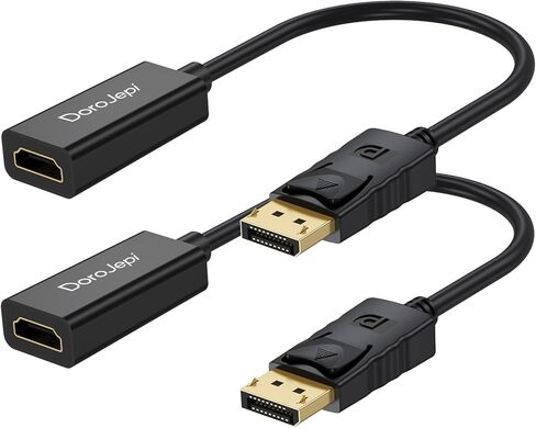 4K Display Port to HDMI Adapter 5-Pack, Uni-Directional DisplayPort (DP) to HDMI Adapter Male to Female Converter Compatible with Laptop/Computer/AMD/NVIDIA, Monitor/HDTV/Projector in Kuwait