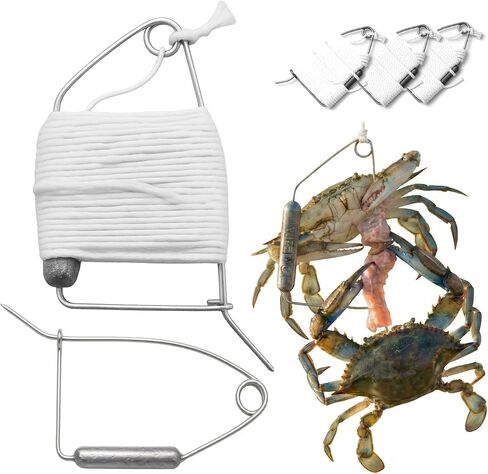 AirFly Blue Crab Trap Throw Line Kit - 30ft Cotton Hand Lines with Heavy Sinkers, 3 Pack in Saudi Arabia