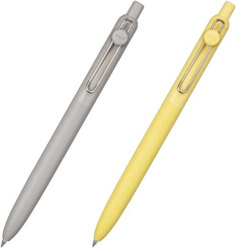 三菱鉛筆 Zento Gel Ink Pens, 0.38mm & 0.5mm Points, Cloud & Canary Colors | Black Ink | Gel Ink Pens | Smooth Writing Pens | Japanese Stationery | Office supplies | 2-Pack in Kuwait