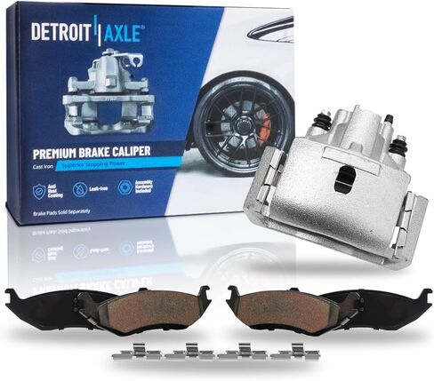 محور ديترويت - طقم فرامل 8 قطع لسيارة جيب 2018 2019 2020 2021 2022 2023 رانجلر، دوارات فرامل مشقوقة محفورة استبدال وسادات الفرامل السيراميكية: دوارات أمامية 12.99 بوصة وخلفية 13.46 بوصة in Kuwait