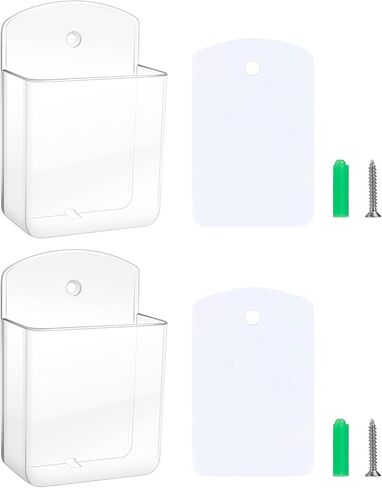 2 PCS حاملي التحكم عن بُعد الحائط ، حامل مكيف الهواء التلفزيوني الذي لاصق ذاتيا ، حامل تحكم عن بُعد ، حائط تخزين الحائط ، تخزين حامل القلم على الحائط لمدرسة المكتب المنزلي (Clear) in Kuwait