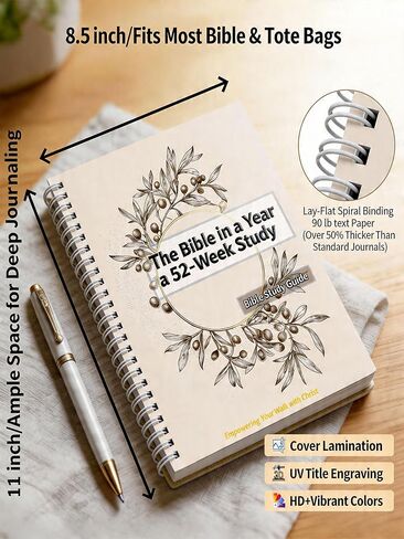 The Bible in a Year for Women: A 52-Week Study Guide with Daily Devotionals & Journaling Space| 8.5" x 11" in Saudi Arabia
