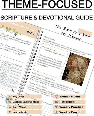 The Bible in a Year for Women: A 52-Week Study Guide with Daily Devotionals & Journaling Space| 8.5" x 11" in Saudi Arabia