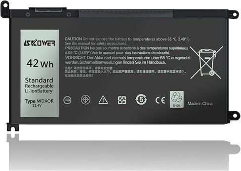 42Wh WDX0R بطارية كمبيوتر محمول لديل انسبايرون 13 15 5368 5378 5379 7368 7378 5565 5567 5568 5570 5578 7560 7569 7570 7579 7580 14-7460 7472 17 5765 5770 5767 P58F P74G P69G صالح FC92N 3CRH3 T2JX4 in Kuwait