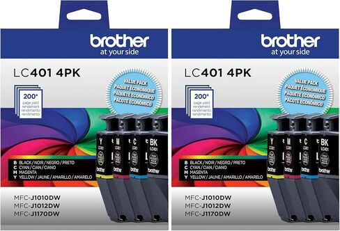 Brother Genuine LC4014PKS Standard Yield 4-Pack Ink Cartridges – Includes 1 Cartridge Each of Black, Cyan, Magenta and Yellow in Saudi Arabia