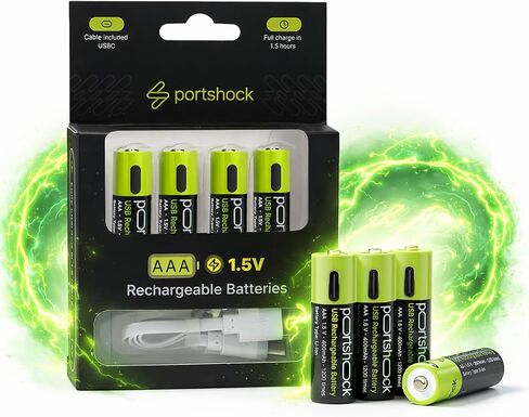 AA Rechargeable Batteries with USB C Charging Port (4 Pack)-1.5V 2000mAh High Capacity Lithium - 1.5H Fast Charge Double A Batteries with Cable for Xbox Series X/S Controller VR Toys Remotes in Saudi Arabia
