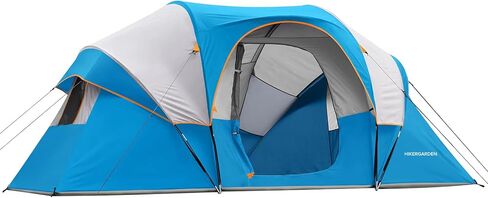 HIKERGARDEN 10 Person Camping Tent - Portable Large Family Tent for Camp, Windproof Fabric Dome Tent Outdoor for Hiking, Backpacking, Traveling (Dark Blue) in Saudi Arabia