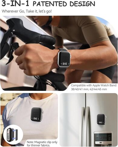 OHLPRO Wearable Wrist Bluetooth Speaker with Magnetic Clip On, 2-in-1 Portable Wireless Mini Small Speaker 3 Connection Modes Hands-Free 5H Playtime for Running Gym Workout Hiking & Outdoors in Saudi Arabia