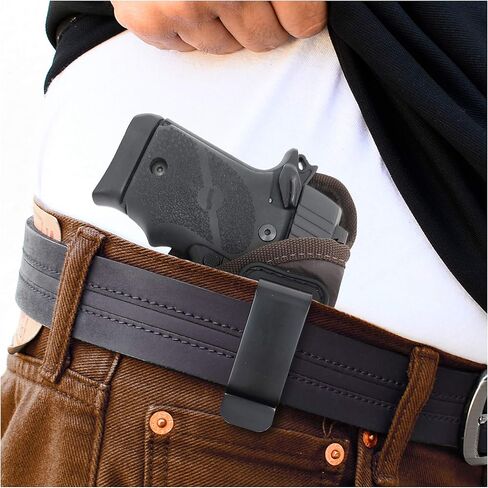 حافظة مسدس بحزام الخصر باللون البني للرجال/النساء لغلوك 43 و42، SIG P365، KAHR PM 45، MAKAROV، KELTEC PF9 / P11. حافظة مسدس مخفية مصنوعة من الجلد الصديق للبيئة مقاس 9 ملم. حافظات المسدس in Kuwait