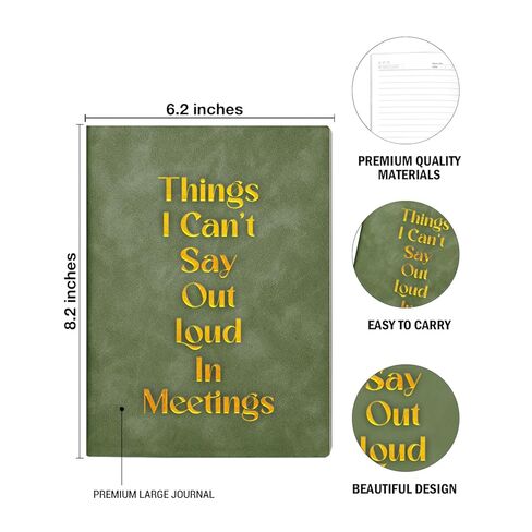 Funny Office Notebook for Work Humor Things I Can't Say Out Loud in Meetings Journal Gag Gifts for Coworkers Colleagues Work Besties - Black in Saudi Arabia