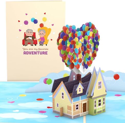 Lovepop Everyday Pop-Up Card for Her and Him - 3D Disney & Pixar Greeting Cards for Boys, Girls, Men, Women - My Favorite Adventure - 5" x 7" Up House Card - Blank Notecard & Envelope Included in Saudi Arabia