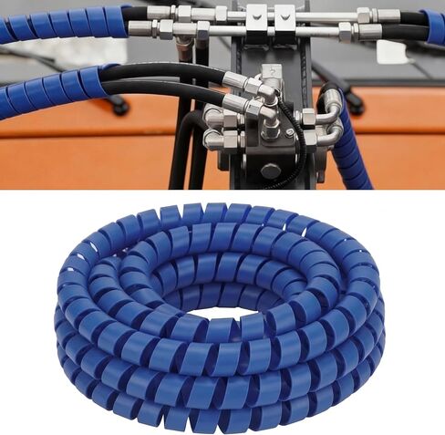 Pangda 25Ft Spiral Wrap Hose Cable Protector 3/4 Inch Heavy Duty Hydraulic Hose Wrap Protector Sleeve, Yellow Abrasion Resistant Spiral Tubing for Hydraulic Hoses, Electrical Wires, Automotive in Saudi Arabia