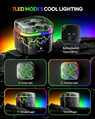 VOYEE Charger for Controller Battery Pack, 4x4070mWh High Capacity Rechargeable Pack with Fast Station, Led Seven Color Dazzling Light, Protective Shell One/S/X/Elite/Series X|S in Saudi Arabia