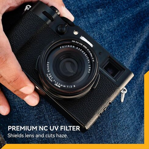طقم غطاء عدسة NiSi JetMag Pro Fuji X100 Series (فضي) - فلتر NC للأشعة فوق البنفسجية + محول مرشح 49 مم مع غطاء عدسة مربعة الضغط وغطاء مغناطيسي - يناسب Fujifilm X100VI، X100V، X100F، X100T، X100S، X100 in Saudi Arabia