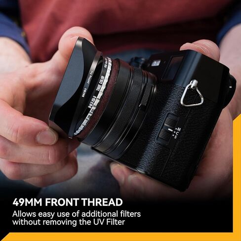طقم غطاء عدسة NiSi JetMag Pro Fuji X100 Series (فضي) - فلتر NC للأشعة فوق البنفسجية + محول مرشح 49 مم مع غطاء عدسة مربعة الضغط وغطاء مغناطيسي - يناسب Fujifilm X100VI، X100V، X100F، X100T، X100S، X100 in Saudi Arabia