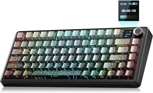 Aula F75 Wireless Mechanical Keyboard,Creamy Keyboard with RGB Backlit Hot Swappable, 81 Keys 75% Layout Gaming Keyboard, Bluetooth/2.4GHz/Type-C, Creamy Sounding - Reaper Switches in Saudi Arabia