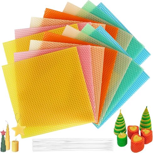 GBACHOOSE 24PCS BEESWAX CONDLE MATION SHIT 8X8 بوصة شمع العسل لصناعة الشموع ، شمع العسل تخلق شموعك الفريدة (اللون الأصفر الطبيعي) in Kuwait