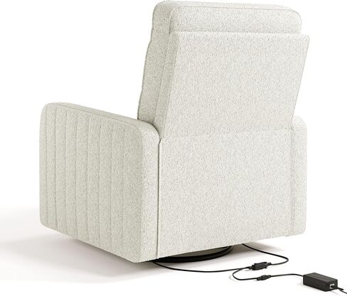 Storkcraft Kyoto Deluxe Power Recliner Swivel شراعية (جبل بني بوكل) - كرسي كهربائي إلكتروني ممتاز للحضانة، يتضمن منفذ شحن USB مزدوج مع USB-A وUSB-C، وكرسي هزاز منزلق in Kuwait