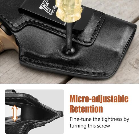 حافظة جلدية GUN & FLOWER IWB لـ Springfield Hellcat Pro/Comp، Hellcat RDP - قطع بصري - حافظة حمل مخفية، ملحق داخل حزام الخصر، يناسب أحزمة مقاس 1.5 بوصة - 1.75 بوصة - اليد اليمنى in Saudi Arabia