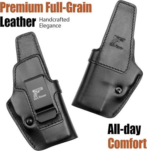 حافظة جلدية GUN & FLOWER IWB لـ Springfield Hellcat Pro/Comp، Hellcat RDP - قطع بصري - حافظة حمل مخفية، ملحق داخل حزام الخصر، يناسب أحزمة مقاس 1.5 بوصة - 1.75 بوصة - اليد اليمنى in Saudi Arabia