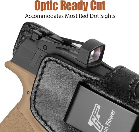 حافظة جلدية GUN & FLOWER IWB لـ Springfield Hellcat Pro/Comp، Hellcat RDP - قطع بصري - حافظة حمل مخفية، ملحق داخل حزام الخصر، يناسب أحزمة مقاس 1.5 بوصة - 1.75 بوصة - اليد اليمنى in Saudi Arabia