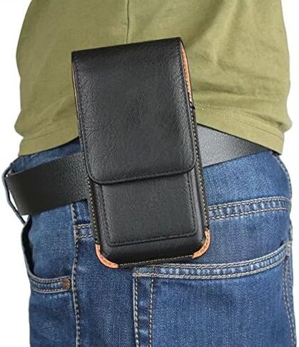 Vertical PU Leather Belt Holster Case Pouch with Swivel Belt Clip Card Slot for iPhone 11 12 13 14 Pro XR X/Galaxy Note 10 S23 S22 S10e A10e /Google Pixel 5 4/ Huawei P30/ Moto E6/ LG Rebel 4 (Brown) in Saudi Arabia