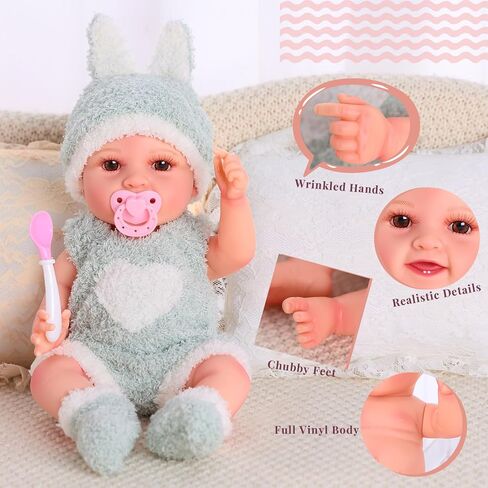 Babeside 17 "Rebort Baby Dolls-دمية طفل واقعية للفينيل ذات الشعر الشققي المجعد ، والرموش المصممة يدويًا ، والأطراف القابلة للتفصيل ، وصندوق هدايا وملحقات للأطفال 3+ in Saudi Arabia