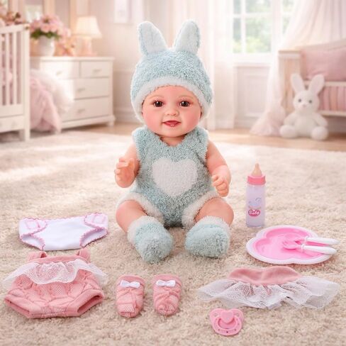 Babeside 17 "Rebort Baby Dolls-دمية طفل واقعية للفينيل ذات الشعر الشققي المجعد ، والرموش المصممة يدويًا ، والأطراف القابلة للتفصيل ، وصندوق هدايا وملحقات للأطفال 3+ in Saudi Arabia