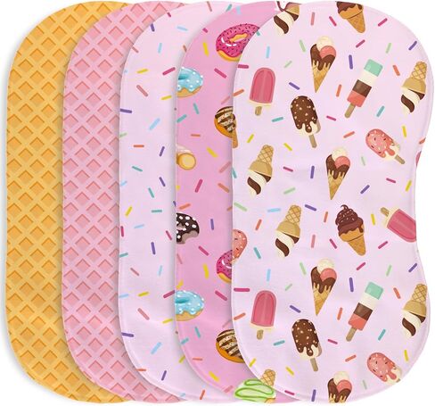 5 Pack Baseball Sport Burp Cloths Baby Boys Girls with Baseball Pattern, Large Cotton Burp Rags for Newborns Gifts Nursery Decor Extra Soft and Absorbent 9.8X19.6inches in Kuwait