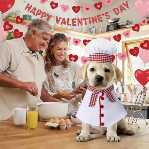 3 PCS Dog Chef Costume Chors تشمل ملابس قبعة الطهاة الكلب مع وشاح أحمر وأبيض منقوشة ملابس مضحكة ملابس عيد الهالوين للحيوانات الأليفة الصغيرة المتوسطة الكلاب (صغيرة) (صغيرة) in Saudi Arabia