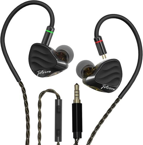 سماعات رأس داخل الأذن مع ميكروفون، سماعات أذن ديناميكية HiFi IEM مقاس 10 مم، سماعات أذن IEM بصوت واضح للغاية مع كابل 4N OFC قابل للفصل، سماعات أذن سلكية للألعاب USB C in Kuwait