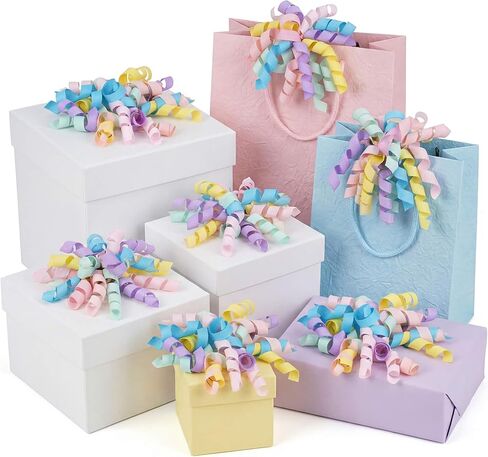 YKW Pastel Gurly Gift Dows for Wrapping - 6 Pack Large 4 " in Saudi Arabia