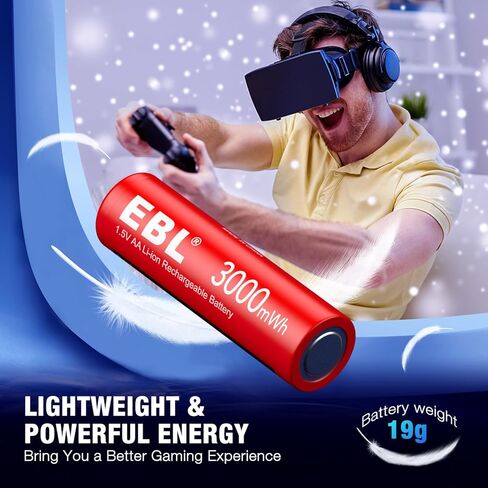 EBL 1.5V Rechargeable Lithium AA Batteries with USB Input Charger, 3000mWh Li-ion AA Batteries Long Lasting Double A Battery 4 Pack in Saudi Arabia