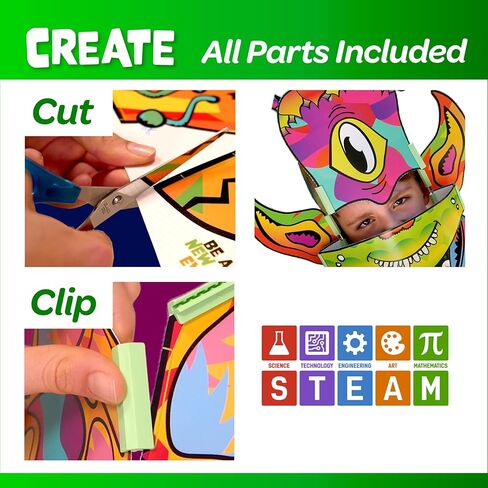 JUNKO Create Your Own Firefighter, Viking, and Space Action Helmet | Build and Color DIY Paper Craft Kit for Kids | Fun Rainy Day Activity in Saudi Arabia