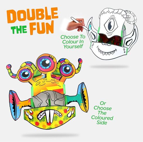 JUNKO Create Your Own Firefighter, Viking, and Space Action Helmet | Build and Color DIY Paper Craft Kit for Kids | Fun Rainy Day Activity in Saudi Arabia