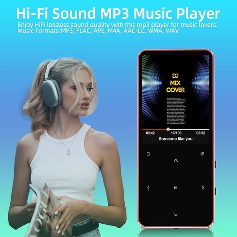 مشغل Mp3 بلوتوث مع مكبر صوت، مشغل موسيقى هاي فاي مع بلوتوث، راديو FM، مسجل، كتاب إلكتروني، يدعم حتى 128 جيجابايت - مشغل MP3 الرقمي المحمول للرياضة، الدراسة، السفر، أسود 64 جيجابايت in Saudi Arabia