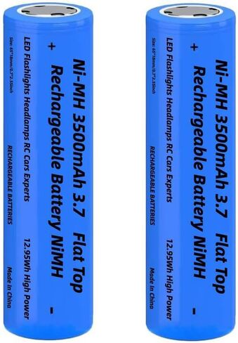 4 عبوات من بطاريات Ni-MH 3.7 فولت، 3500 مللي أمبير في الساعة، بطاريات NiMH ذات سطح مسطح 3.7 فولت قابلة لإعادة الشحن، بطارية عالية السعة تدوم طويلاً لمصباح LED، المصابيح الأمامية، مروحة صغيرة، سيارة RC، جرس الباب، مع صندوق تخزين in Saudi Arabia