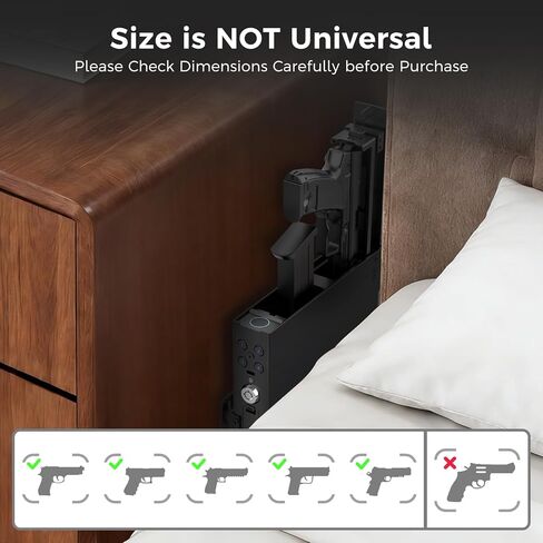 Biometric Gun Safe for Handgun - Upward Eject Pistol Safe with Fingerprint & Keypad, Hidden Safe Fits for Car, Nightstand, Desk, Bed Side - Birthday Gifts for Husband Dad in Saudi Arabia
