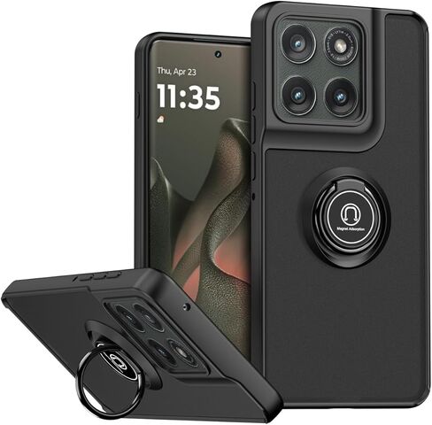 حافظة QUIETIP متوافقة مع هاتف Motorola Edge 5G 2024، TPU + غطاء حامل حامل للهاتف مزود بحلقة مغناطيسية مقاومة للصدمات، أحمر in Saudi Arabia