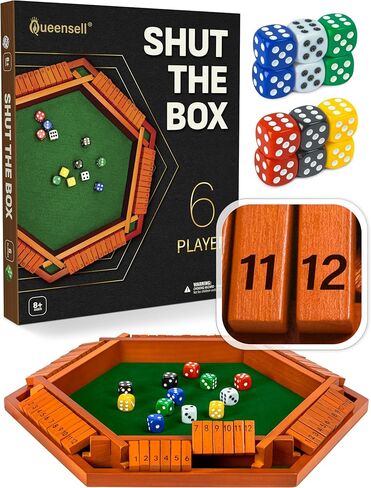 Queensell Premium 6-Way 12 Numbers Color Shut The Box Game in Saudi Arabia