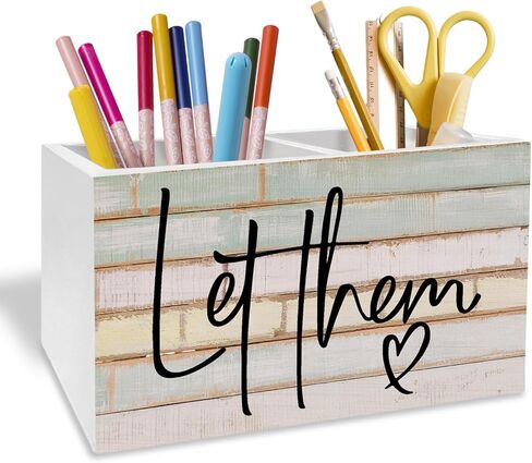 Pink Floral Inspirational Pen Holder for Desk, Positive Affirmation Gifts Pencil Organizer, This Little Light of Mine Wooden Box Sign Desk Decor for Home Office Decoration in Saudi Arabia
