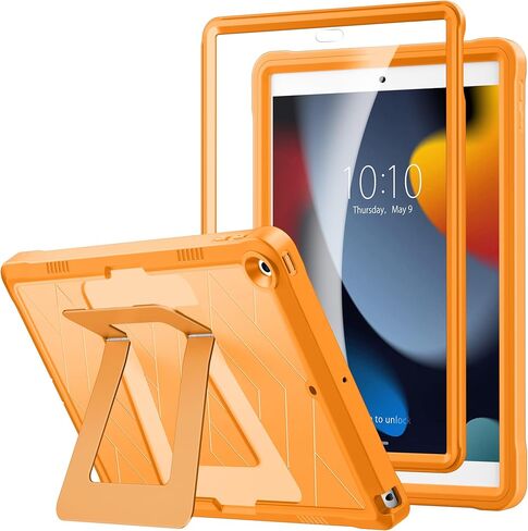 حافظة DTTO متينة لجهاز iPad 9th / 8th / 7th Generation 10.2 بوصة 2021/2020/2019، مسند قابل للتعديل، واقي شاشة مدمج، غطاء واقي مقاوم للصدمات لجهاز iPad 10.2، أسود in Kuwait