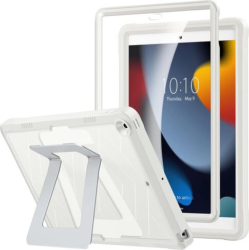 حافظة DTTO متينة لجهاز iPad 9th / 8th / 7th Generation 10.2 بوصة 2021/2020/2019، مسند قابل للتعديل، واقي شاشة مدمج، غطاء واقي مقاوم للصدمات لجهاز iPad 10.2، أسود in Kuwait