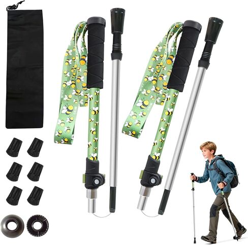 2-Pack 7075 Aluminum Ultra-Light Folding Trekking Poles - Professional Hiking Walking Sticks, Adjustable, Portable for Trekking, Camping, Mountaineering in Saudi Arabia