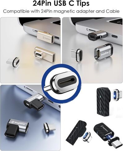 رأس أطراف مغناطيسية 11 دبوس من النوع C، 2 حزمة موصل USB C متوافق مع محول USB C المغناطيسي وكابل مغناطيسي 11Pin in Kuwait