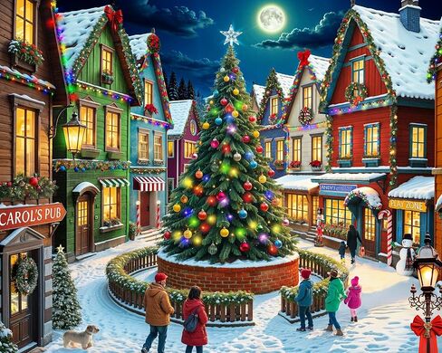 Springbok Christmas in the City 1000 قطعة للألغاز للبالغين - خذ في شجرة عيد الميلاد العملاقة الكلاسيكية في وسط المدينة in Kuwait