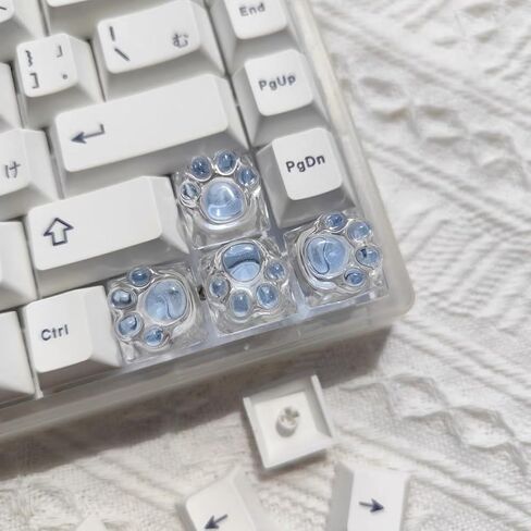 أغطية مفاتيح مخلب القط، 4 قطع من أغطية المفاتيح المصنوعة من الراتنج Artisan WASD Arrow Esc، أغطية مفاتيح Kawaii لطيفة لامعة من خلال أغطية المفاتيح (وردي) in Kuwait